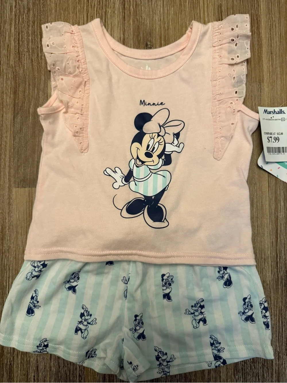 NWT Baby Girl Matching Minnie Short & Top Set, Size 24 month